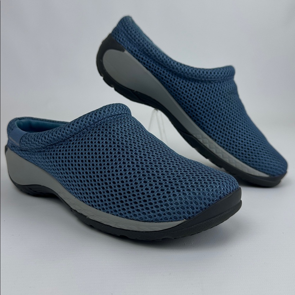 Merrell Women's Encore Breeze Mule/Clog. Blue & Gray, Black Sole. Size 8.5.